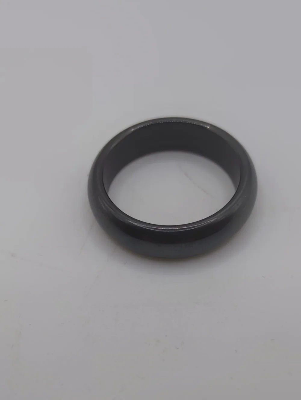 Black Glass Ring Unisex Sz 10.75